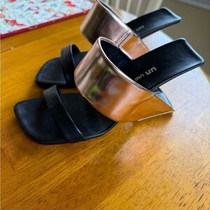 United Nude Black and Gold Heels